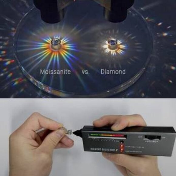 Certified All Moissanite Huggies Hoop Earrings 925 Sterling NWT - Picture 3 of 4